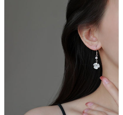 Dangle Faux Earring Alloy Floral Acrylic Pearl