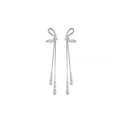 Bow Sterling Threader Earring Silver