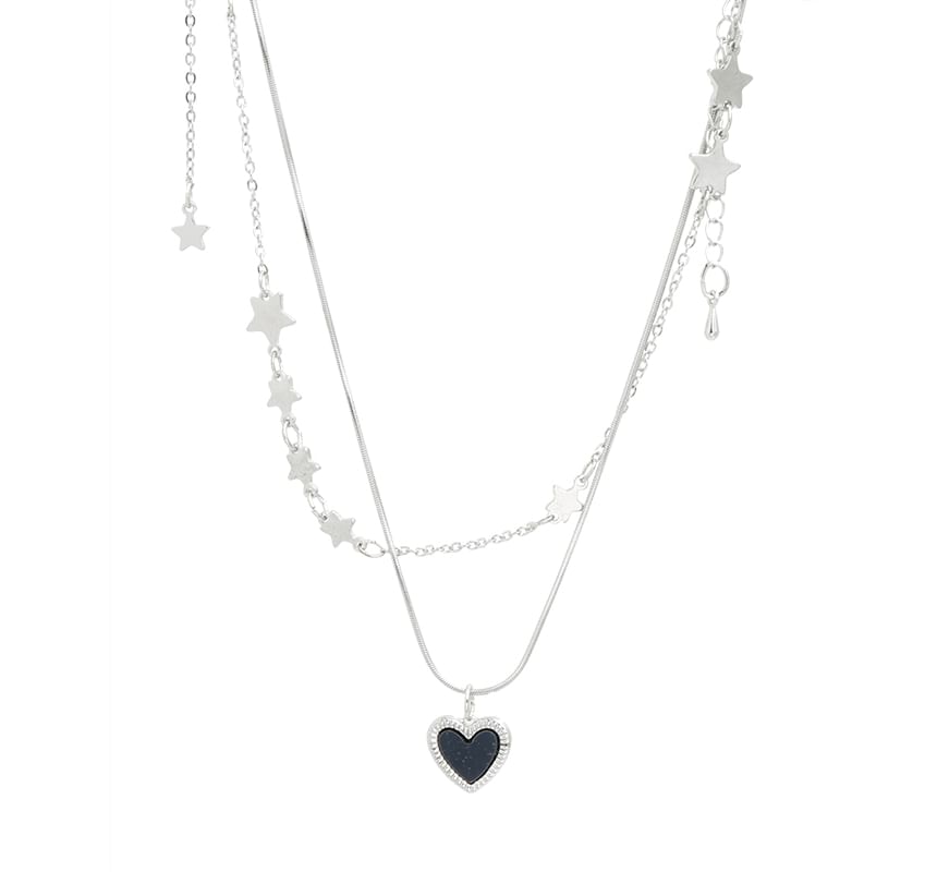 Necklace Alloy Pendant Heart / Star Choker Set