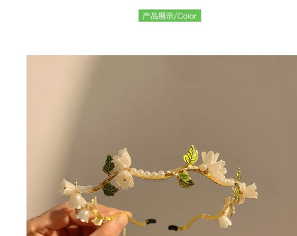 Floral Headband Faux Pearl
