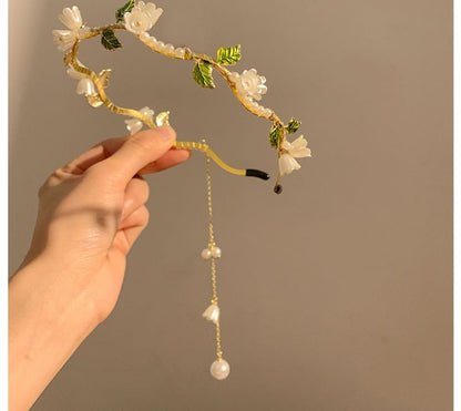 Floral Headband Faux Pearl