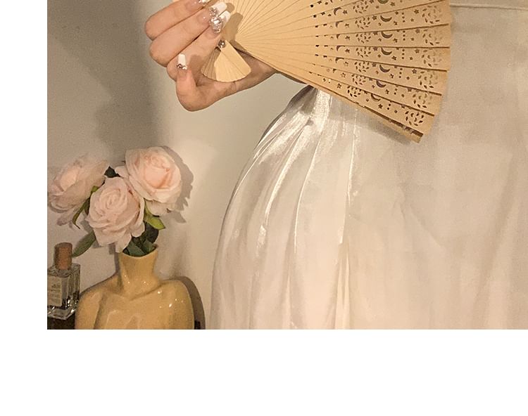 Fan Wooden Hand Cutout Foldable