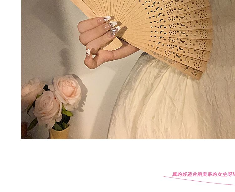 Fan Wooden Hand Cutout Foldable