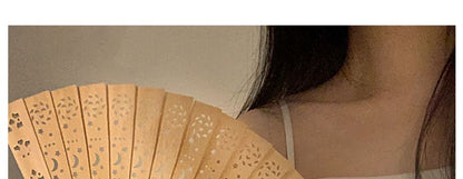 Fan Wooden Hand Cutout Foldable