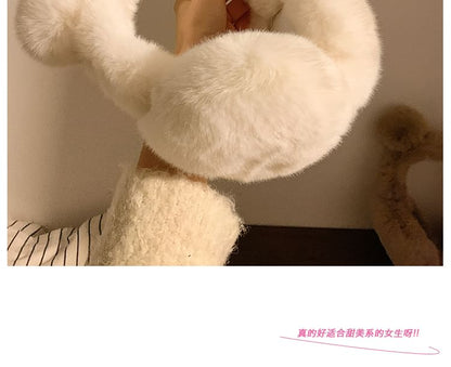 Chenille Earmuffs Bear Ear