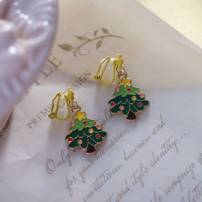 Christmas Tree On Clip Earring / Drop