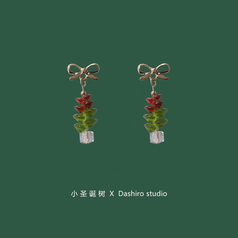 Christmas Tree On Clip Earring / Drop