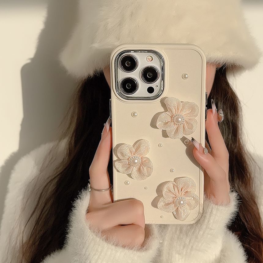 Floral Pearl Phone Faux Case