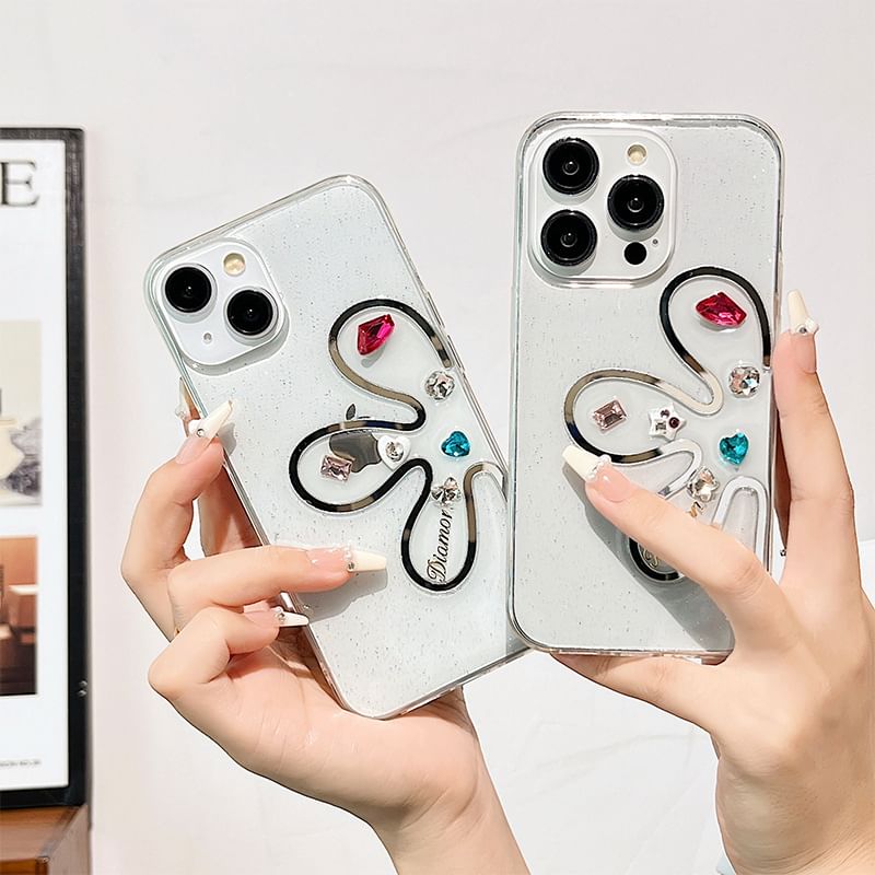 Floral Phone Rhinestone Case