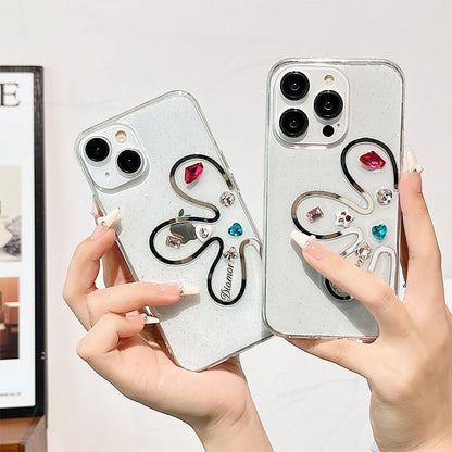 Floral Phone Rhinestone Case