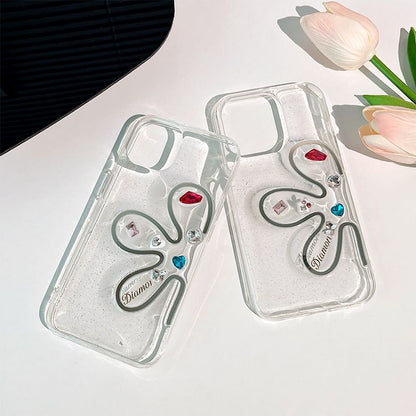 Floral Phone Rhinestone Case