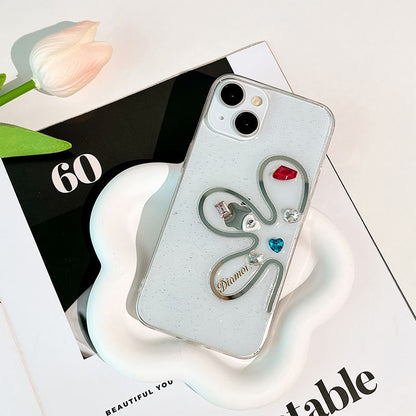 Floral Phone Rhinestone Case