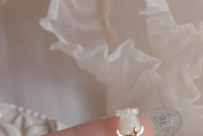 Stud Rhinestone Rose Asymmetrical Earring Heart Alloy