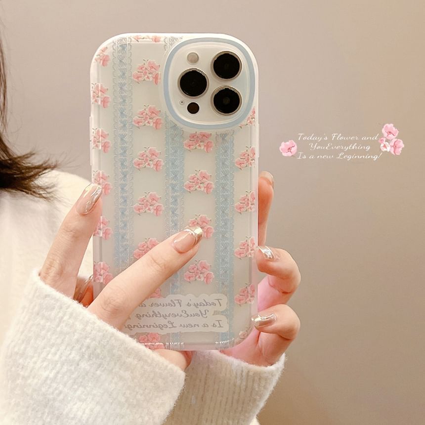 Lace Floral Print Case Phone