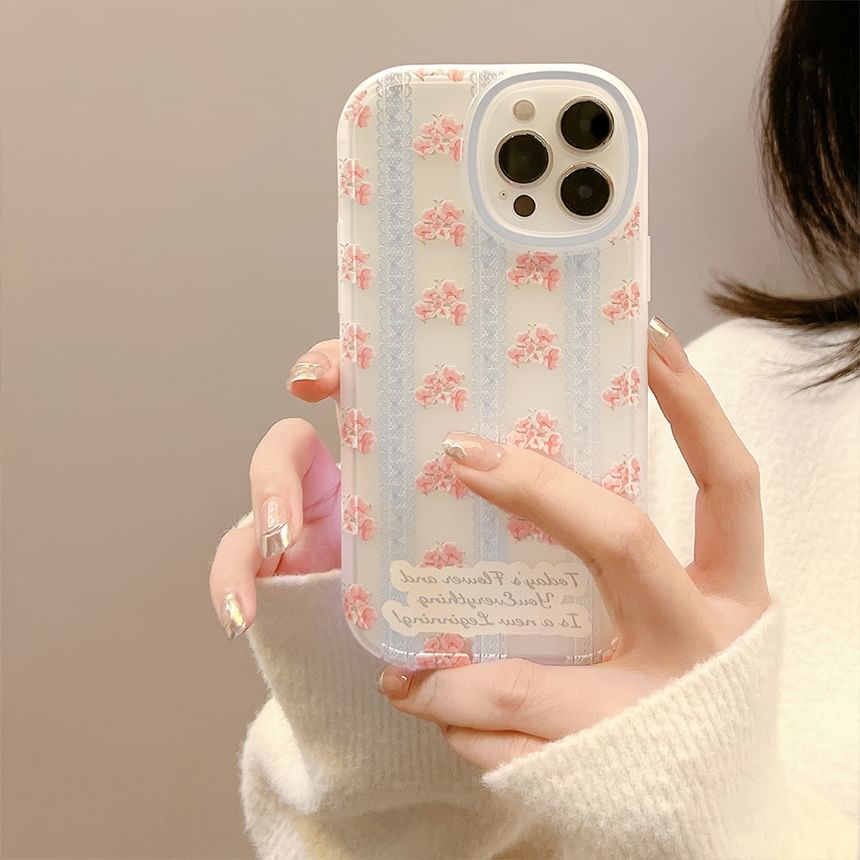 Lace Floral Print Case Phone