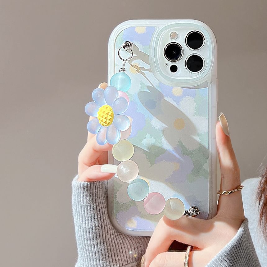 Phone Strap Floral Case