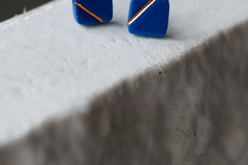 Earring Stud Square Ceramic