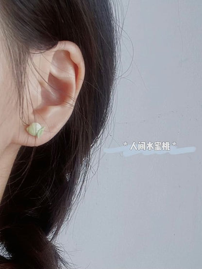 Peach Stud Ceramic Earring