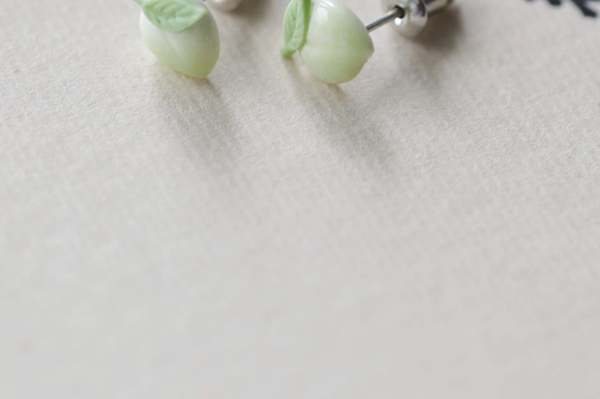 Peach Stud Ceramic Earring