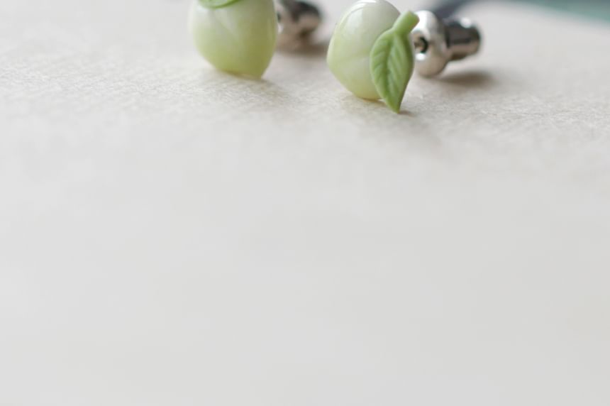 Peach Stud Ceramic Earring