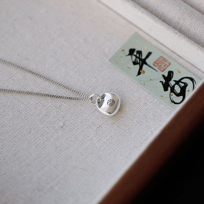 Silver Pendant Lock Necklace