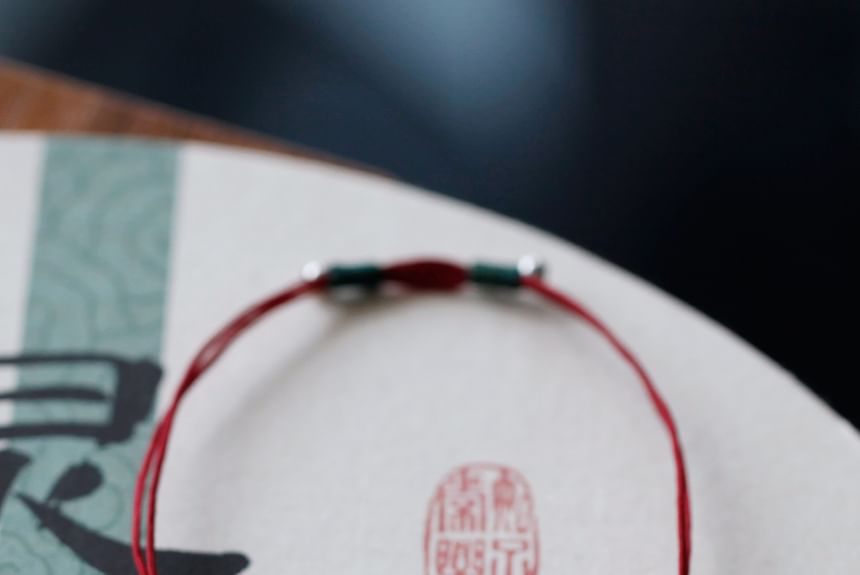 Sterling String Bead Silver Agate Bracelet