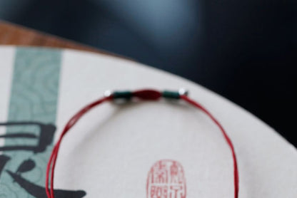 Sterling String Bead Silver Agate Bracelet