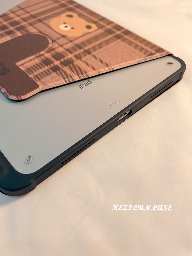 Plaid Case iPad Bear