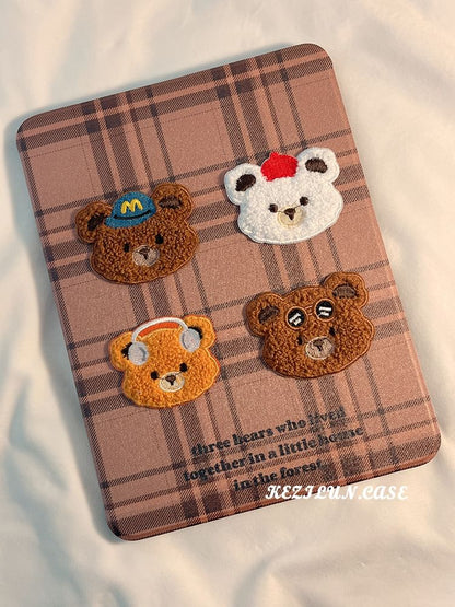 Plaid Case iPad Bear