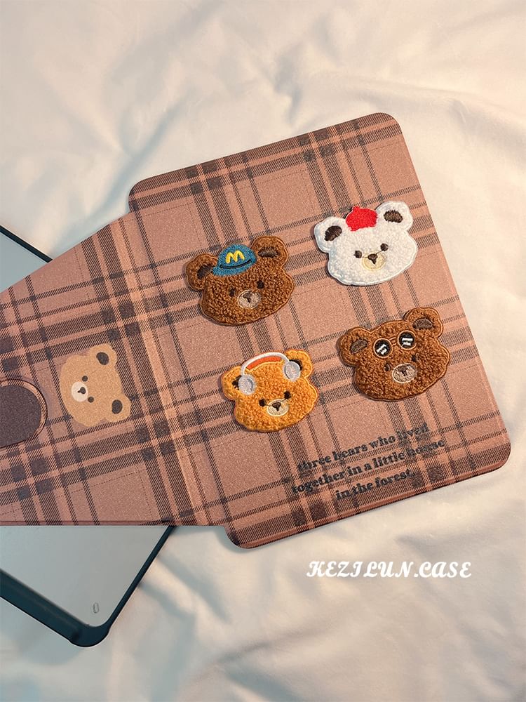 Plaid Case iPad Bear