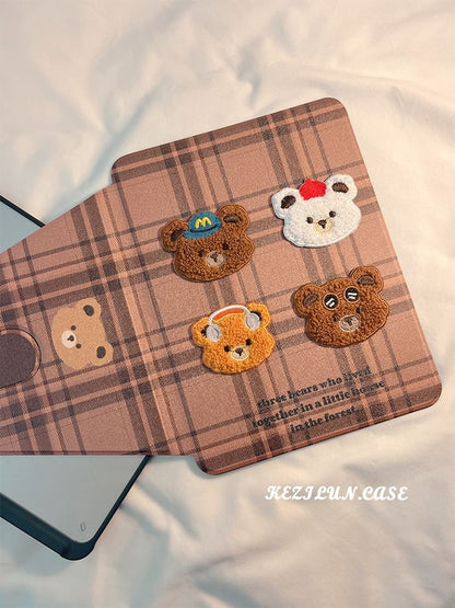 Plaid Case iPad Bear