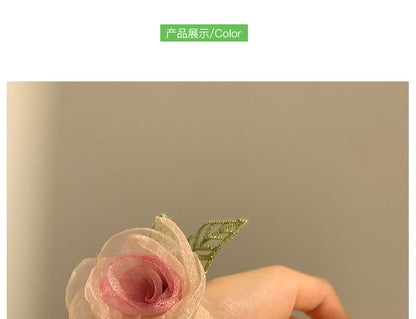 Mesh Pearl Hair Scrunchie Clip Rose (Various Tie Faux / Designs)