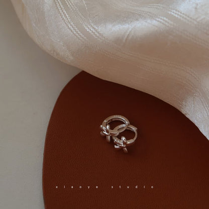 Bow Earring Sterling Silver Huggie