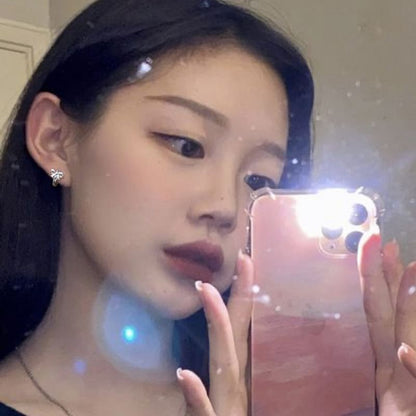 Bow Earring Sterling Silver Huggie