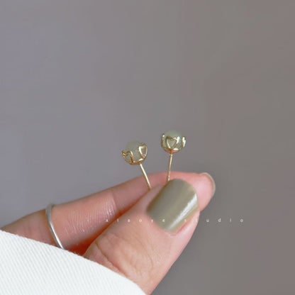 Silver Earring Stud Sterling Bead