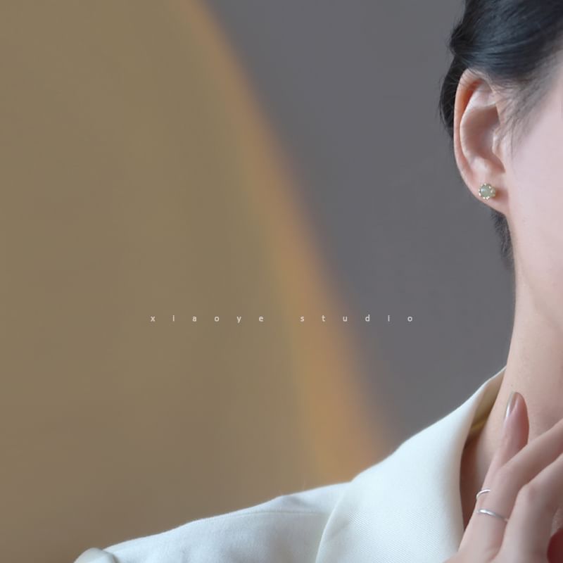 Silver Earring Stud Sterling Bead