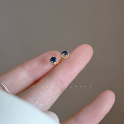 Silver Sterling Rhinestone Stud Earring