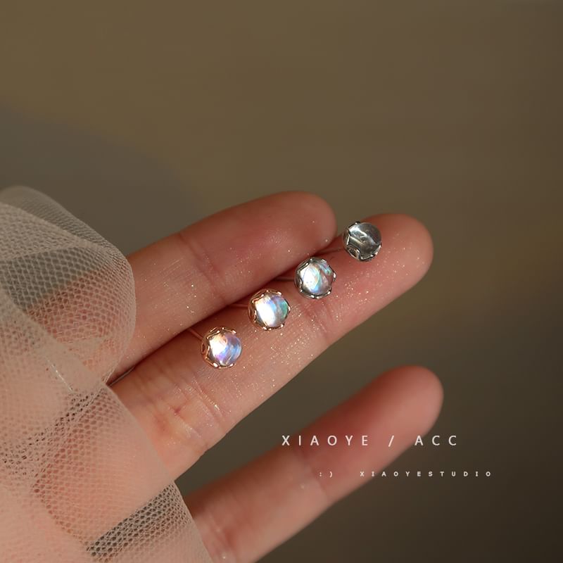 Stud Silver Earring Faux Gemstone Sterling