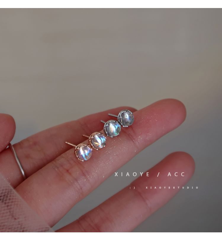 Stud Silver Earring Faux Gemstone Sterling