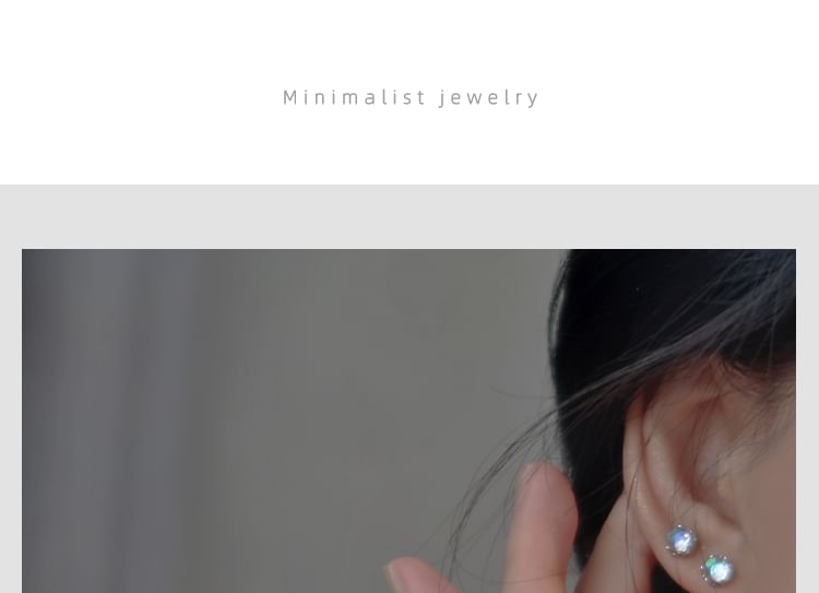 Stud Silver Earring Faux Gemstone Sterling