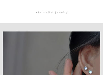 Stud Silver Earring Faux Gemstone Sterling