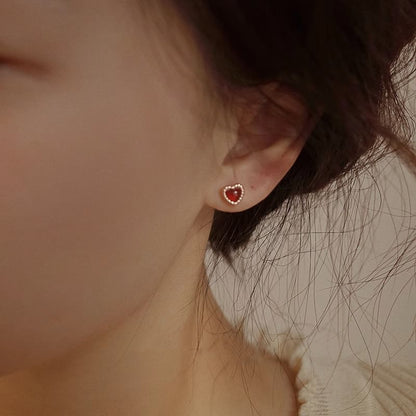 Earring Silver Sterling Stud Heart