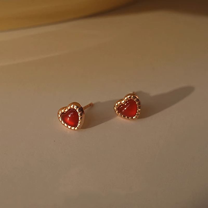 Earring Silver Sterling Stud Heart