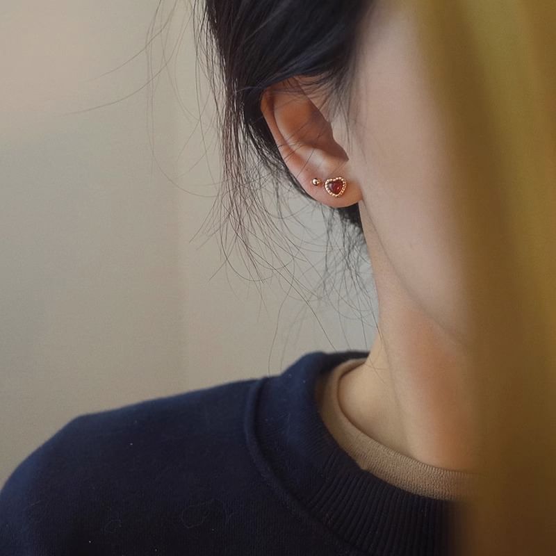 Earring Silver Sterling Stud Heart