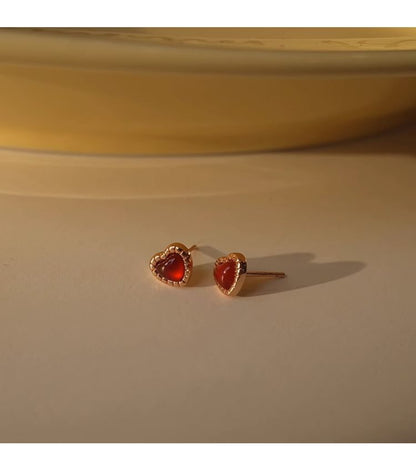 Earring Silver Sterling Stud Heart