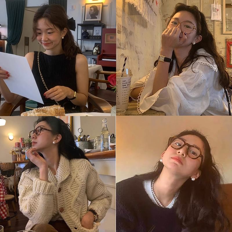 Faux Sterling Pearl Silver Stud Earring