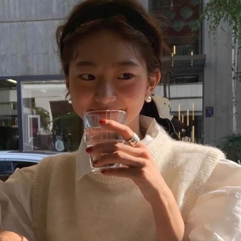 Faux Sterling Pearl Silver Stud Earring