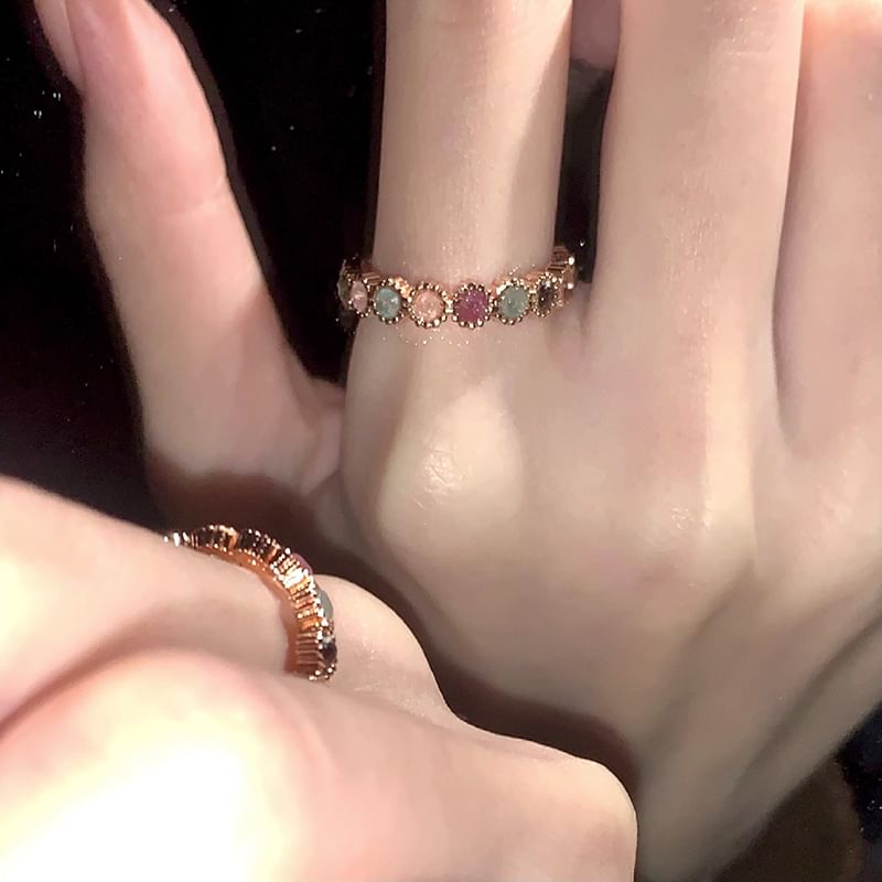 Open Gemstone Ring Faux