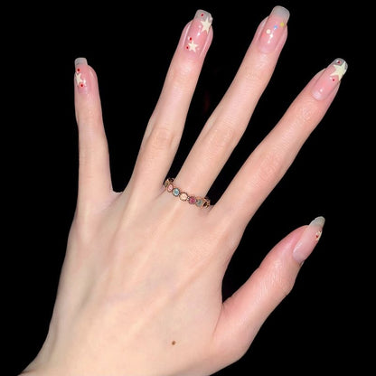 Open Gemstone Ring Faux