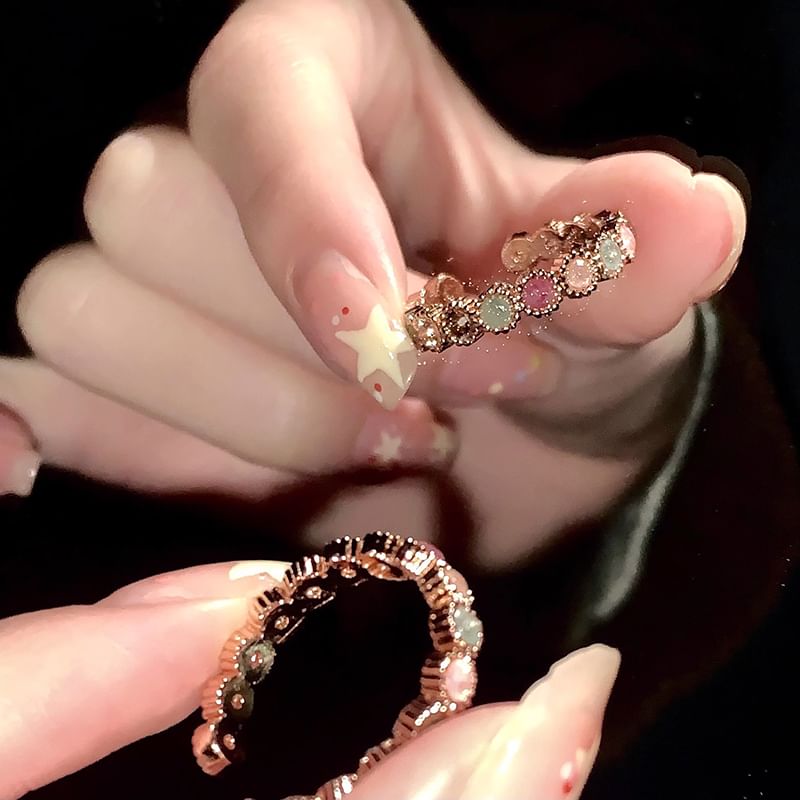 Open Gemstone Ring Faux